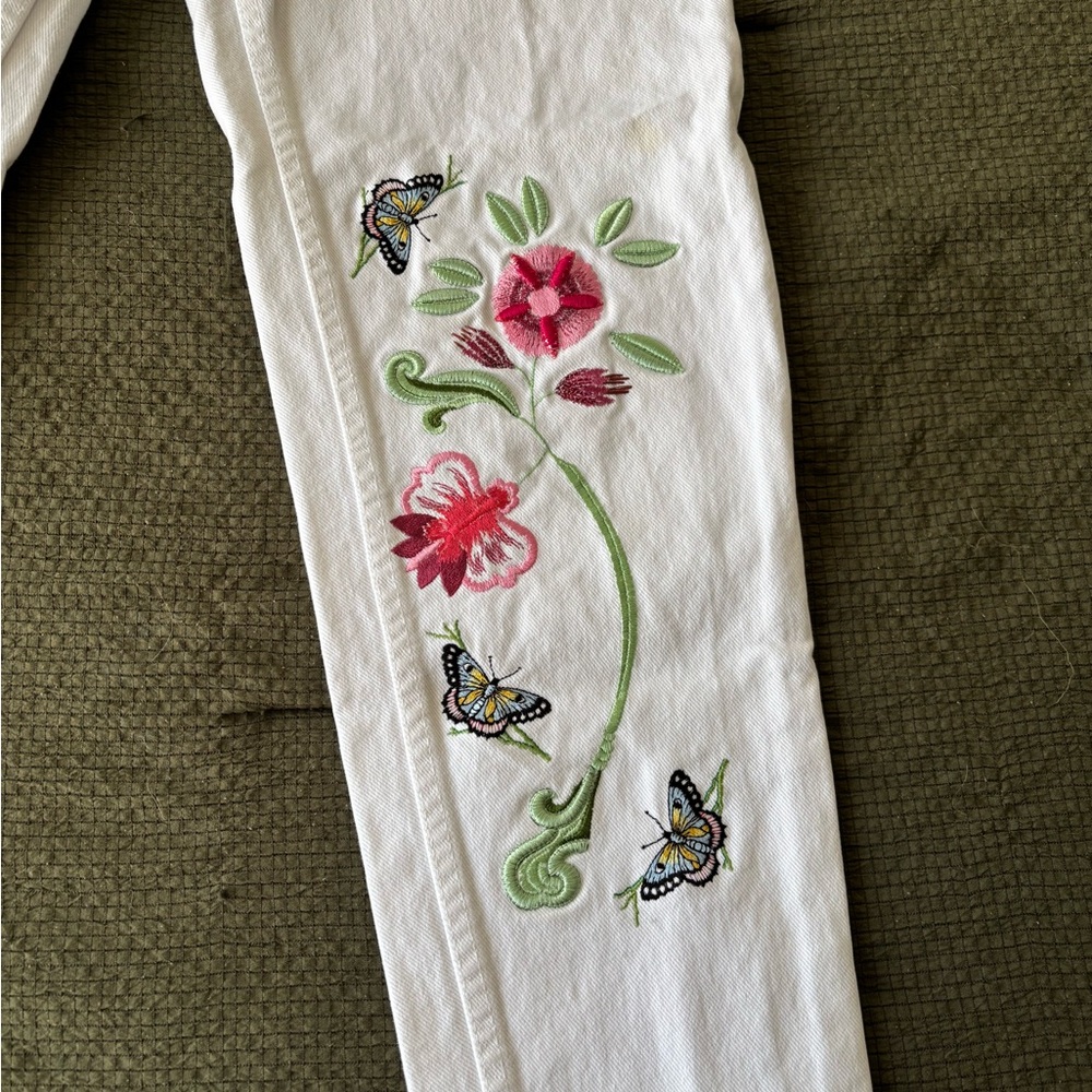 💐Levi Strauss~550 Vintage Floral Embroidered Relaxed Fit Tapered Leg Jeans - Picture 5 of 6